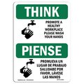 Signmission OSHA THINK Sign, Promote A Healthy Workplace W/ Symbol, 24in X 18in Aluminum, OS-TS-A-1824-L-11855 OS-TS-A-1824-L-11855